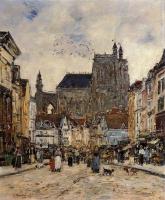 Boudin, Eugene - Abbeville, Street and the Church of Saint-Vulfran